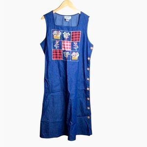 Vintage denim dress jumper, size M.